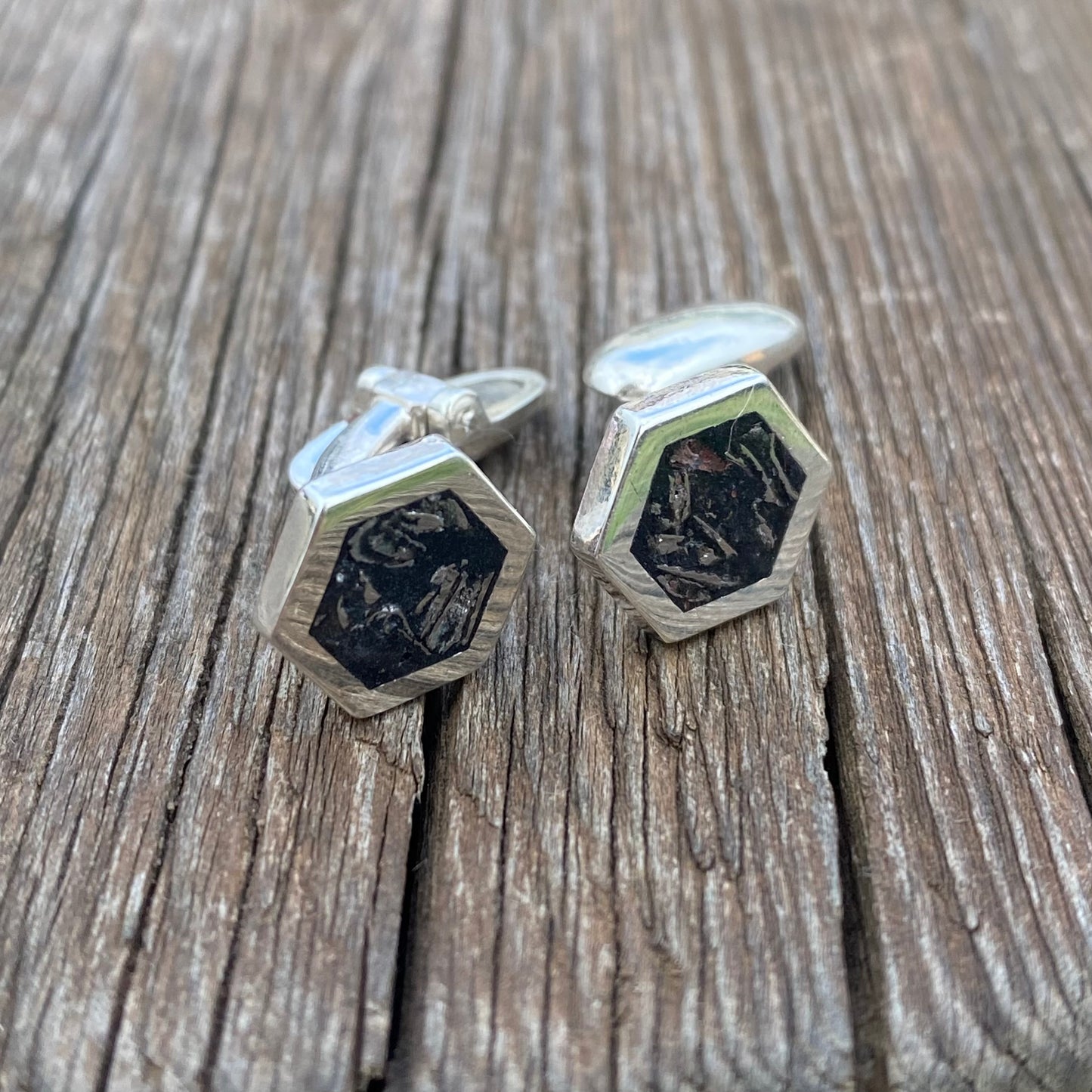 Gemelli di Argento 925 e Meteorite