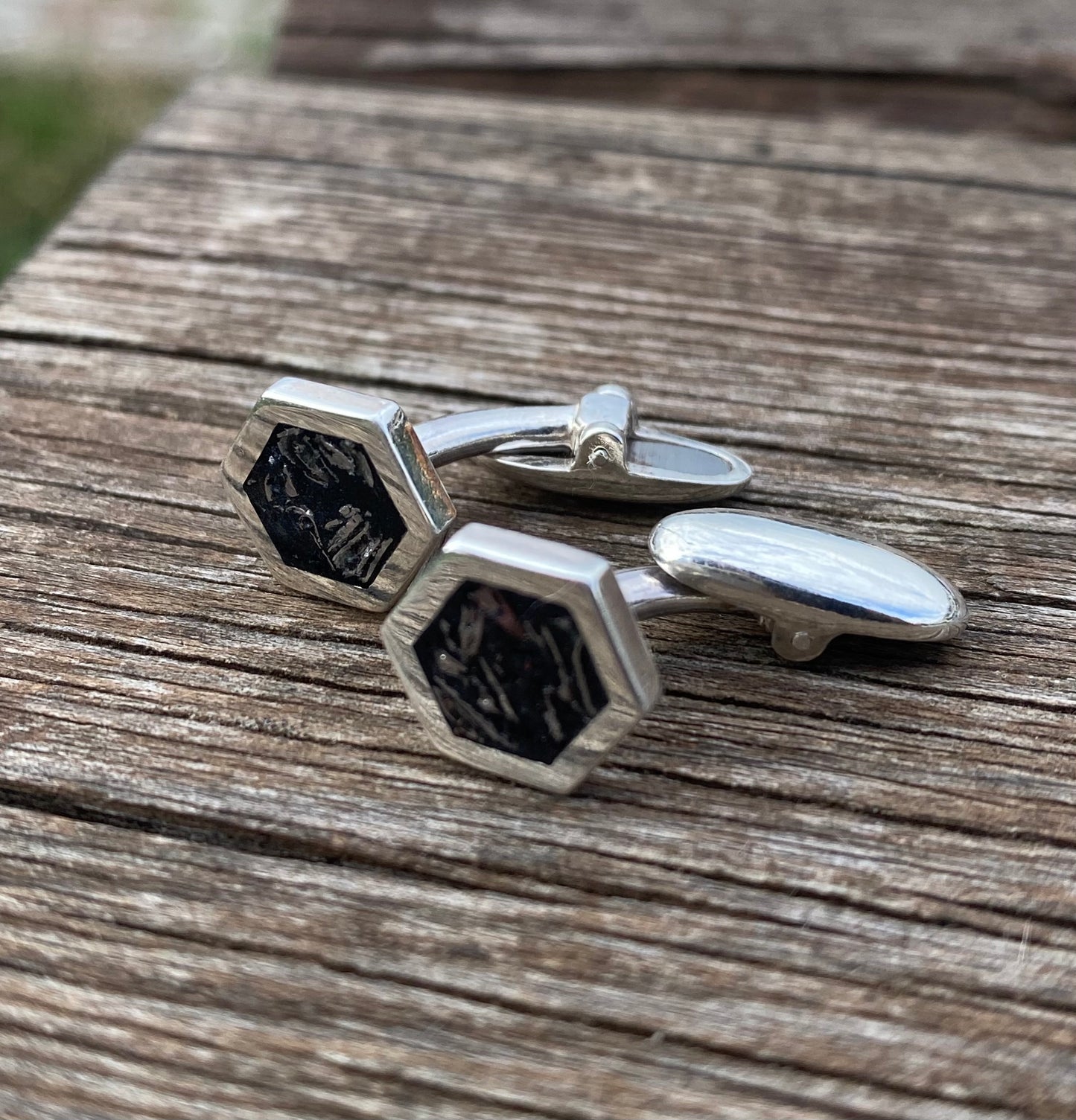 Gemelli di Argento 925 e Meteorite