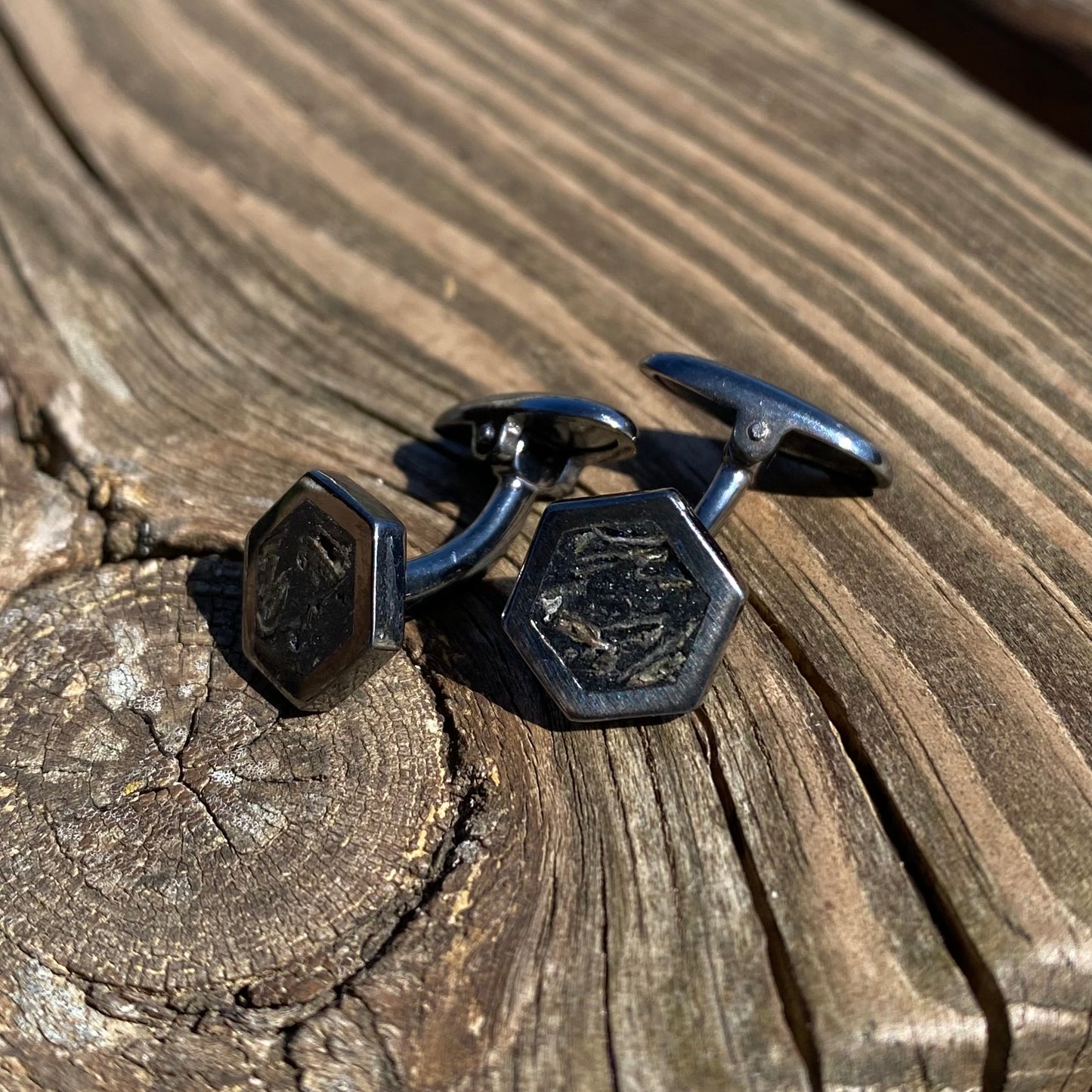 Gemelli di Argento 925 e Meteorite