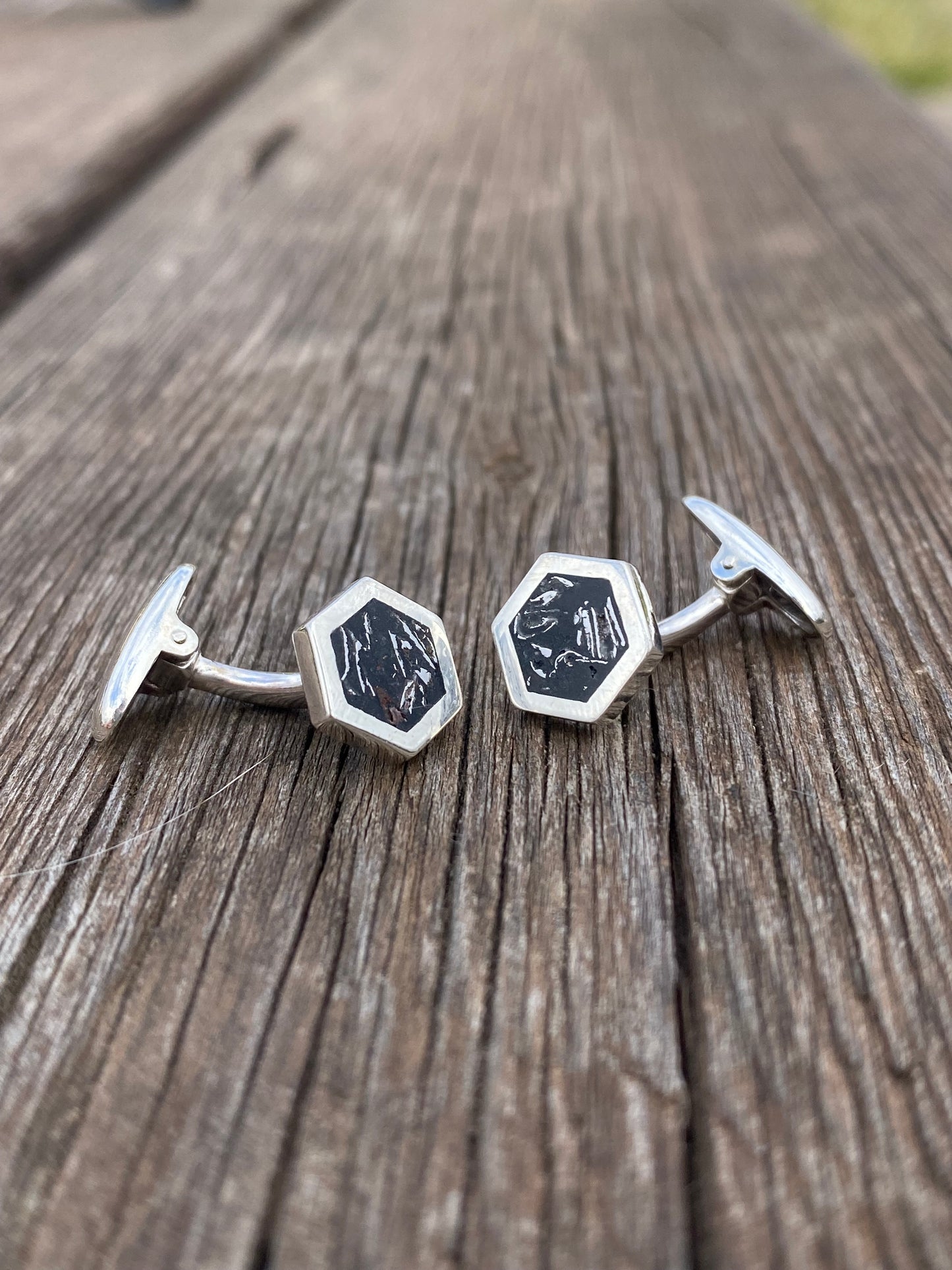 Gemelli di Argento 925 e Meteorite