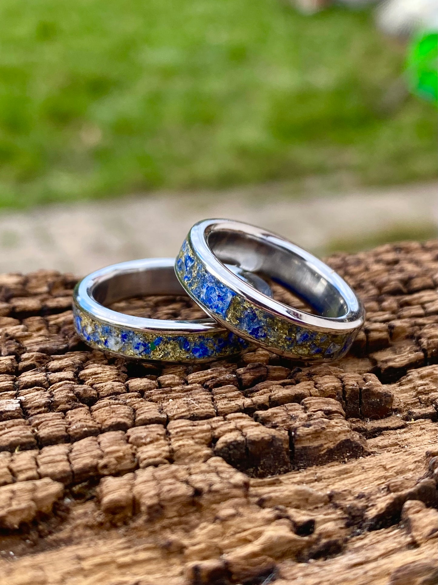 Anello di Lapislazzulo e Foglia Oro