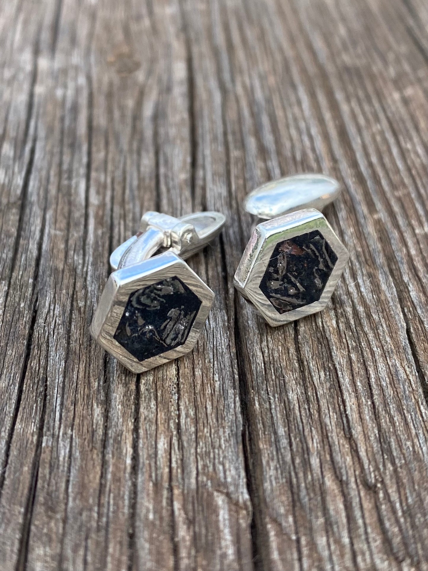Gemelli di Argento 925 e Meteorite