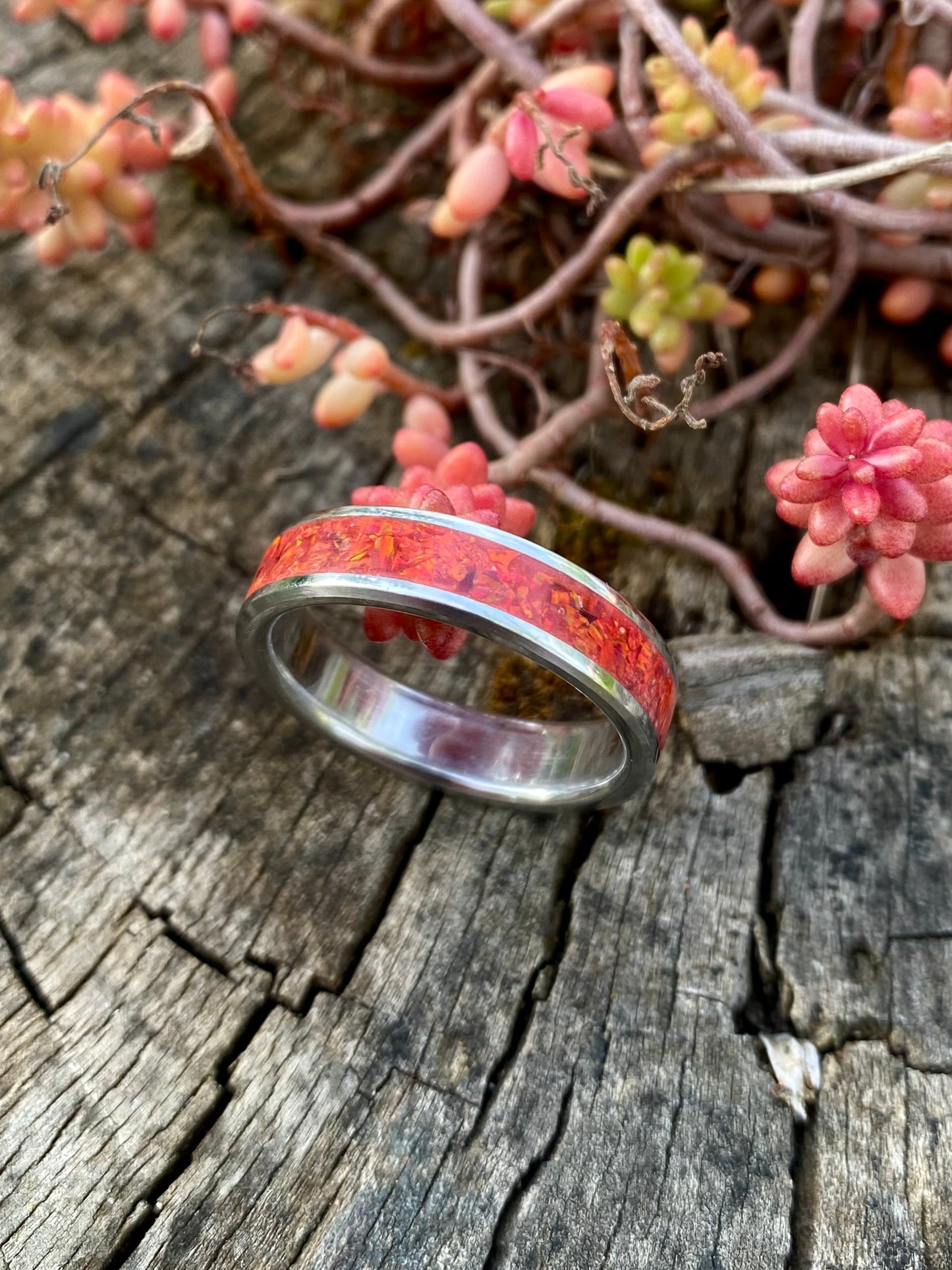 Crimson Red Opal Ring