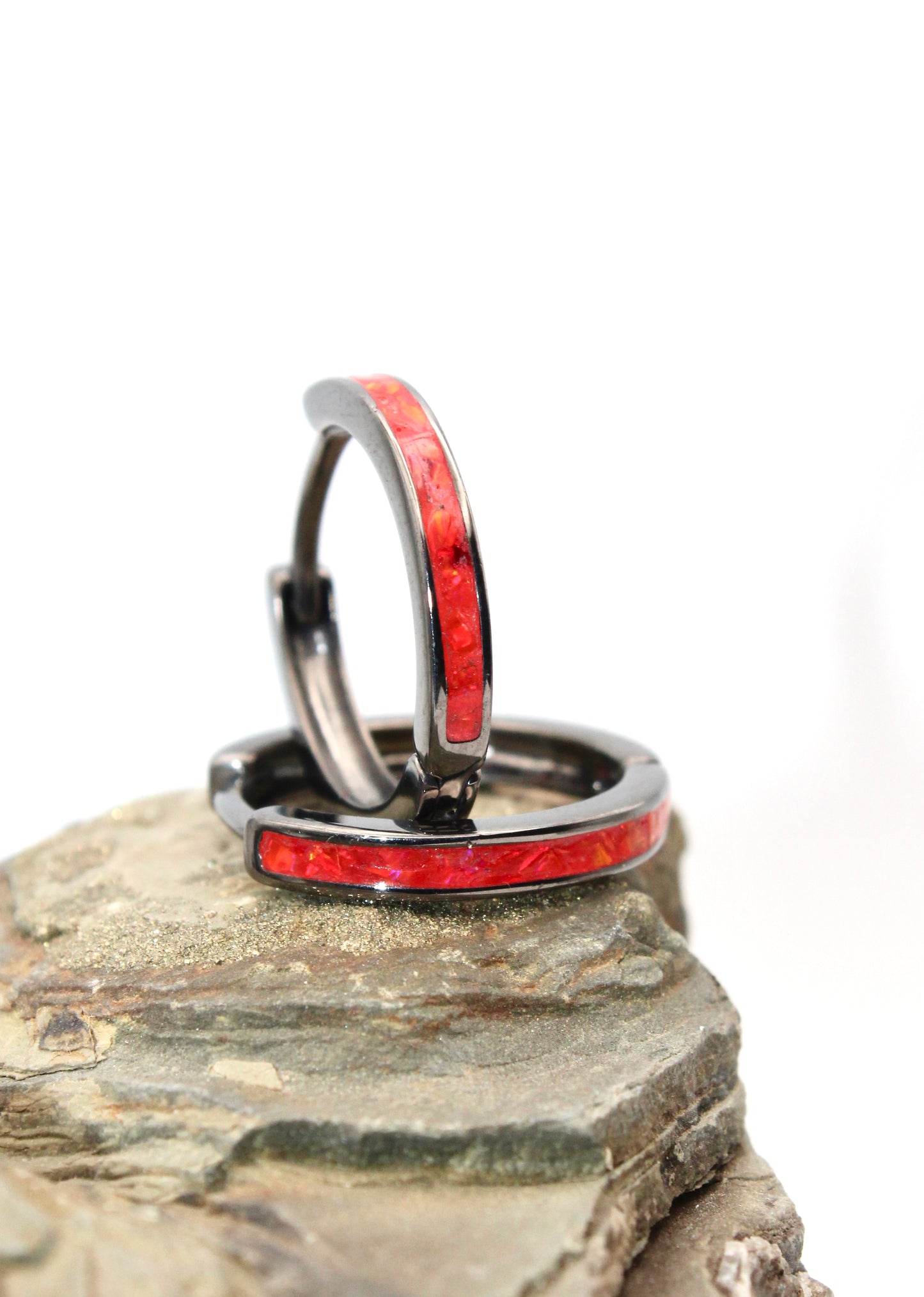 Orecchini di opale "Crimson" / medium