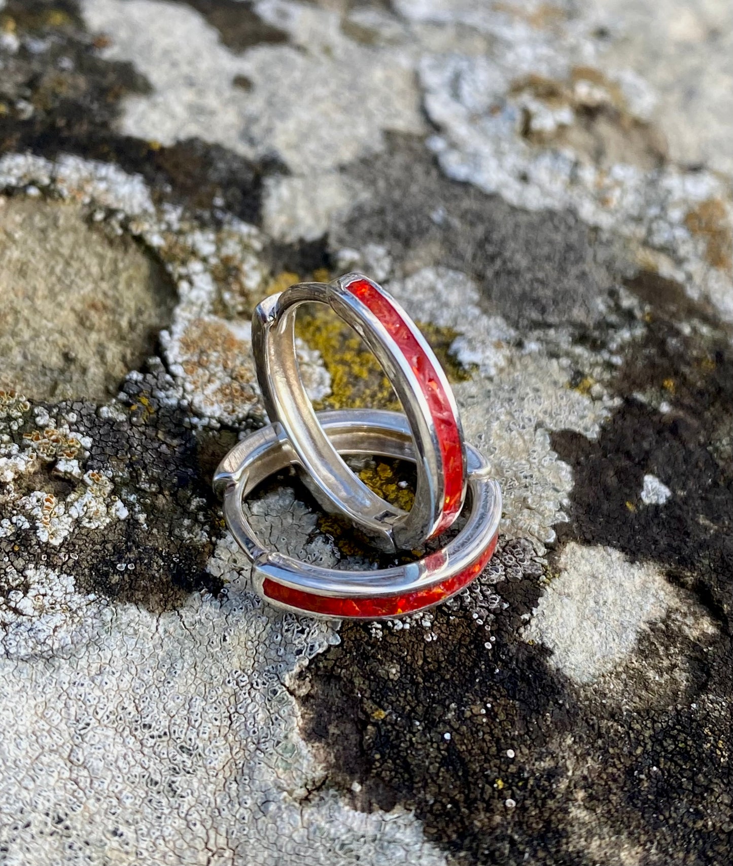 Orecchini di opale "Crimson" / medium
