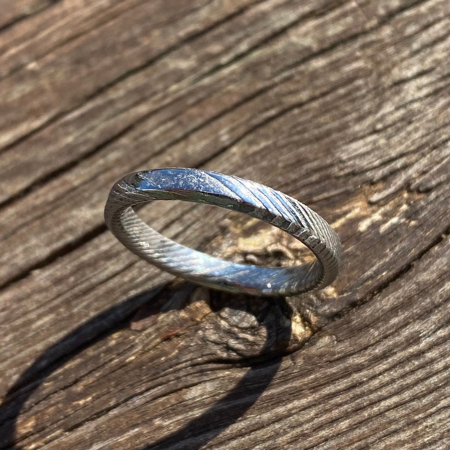 Anello di Acciaio Damasco Inossidabile