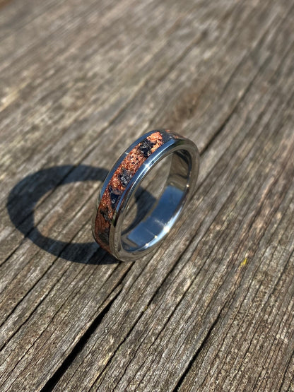 Bague Lapis Lazuli et Feuille d'Or