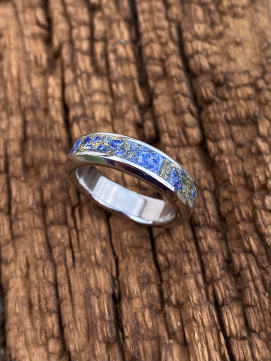 Bague Lapis Lazuli et Feuille d'Or