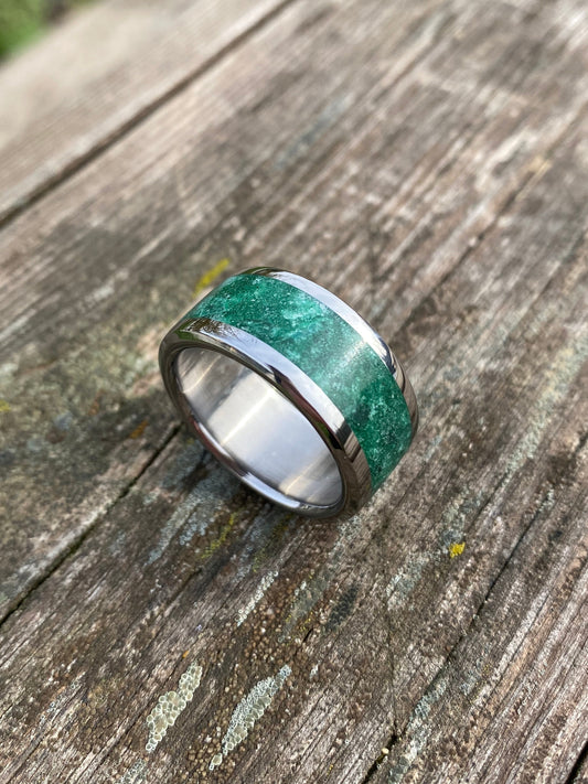 Fascia di Giada Verde e Titanio