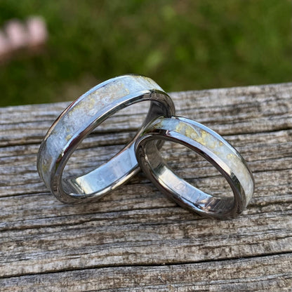 Anello di Titanio, Celestina, Conchiglia e Foglia d’Oro