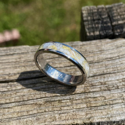 Anello di Titanio, Celestina, Conchiglia e Foglia d’Oro
