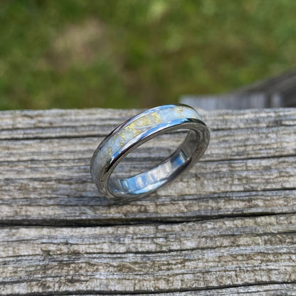Anello di Titanio, Celestina, Conchiglia e Foglia d’Oro