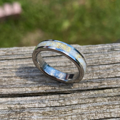 Anello di Titanio, Celestina, Conchiglia e Foglia d’Oro