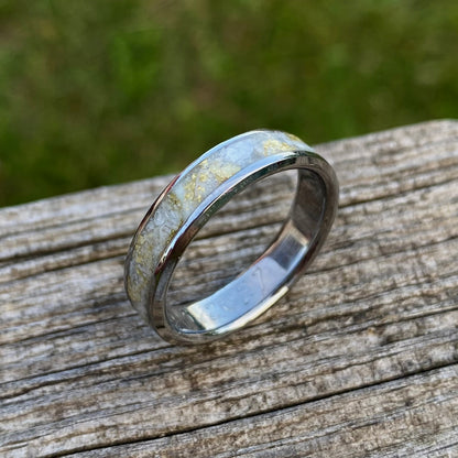 Anello di Titanio, Celestina, Conchiglia e Foglia d’Oro