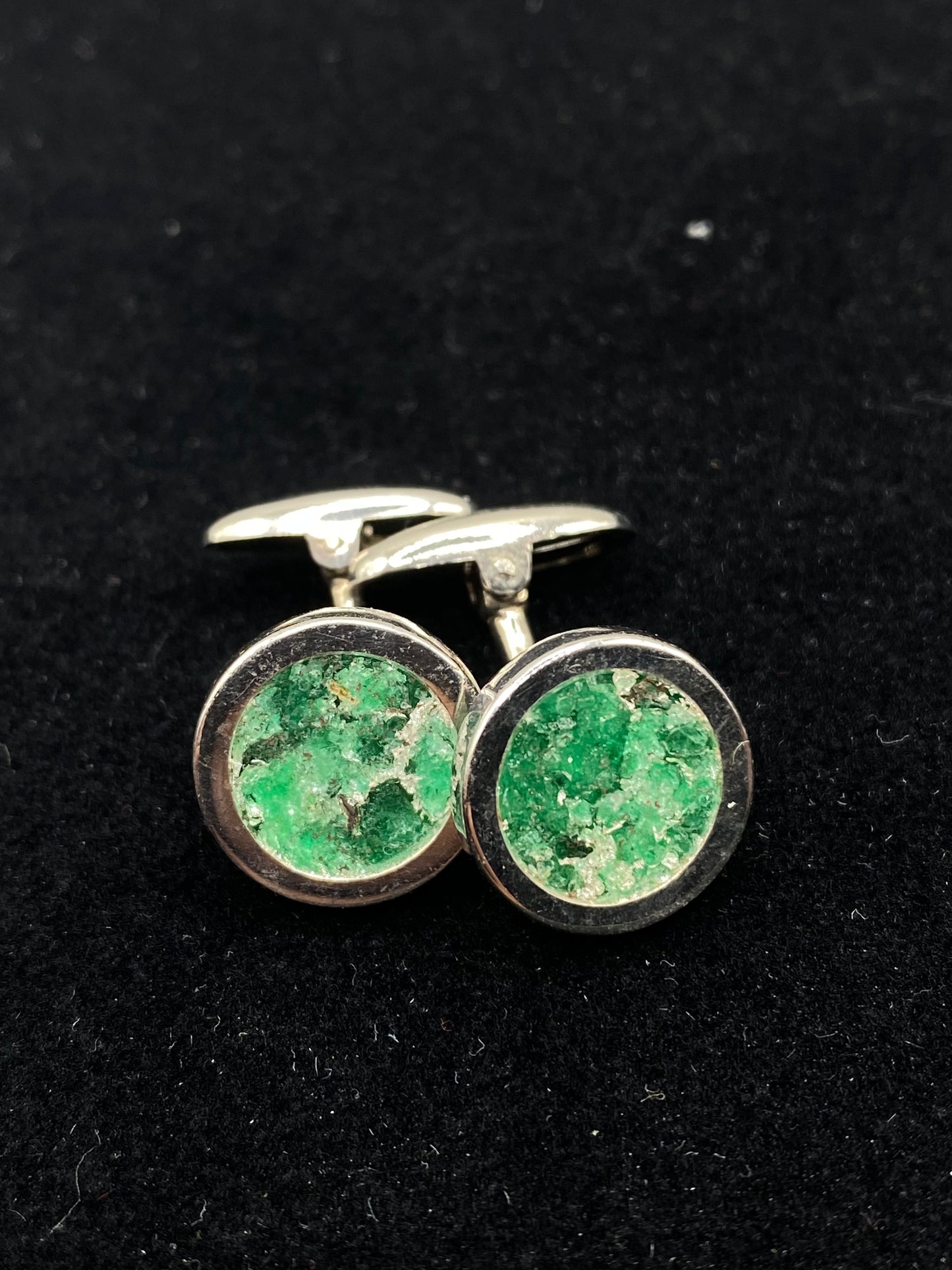 Gemelli di Argento 925 e Giada Verde