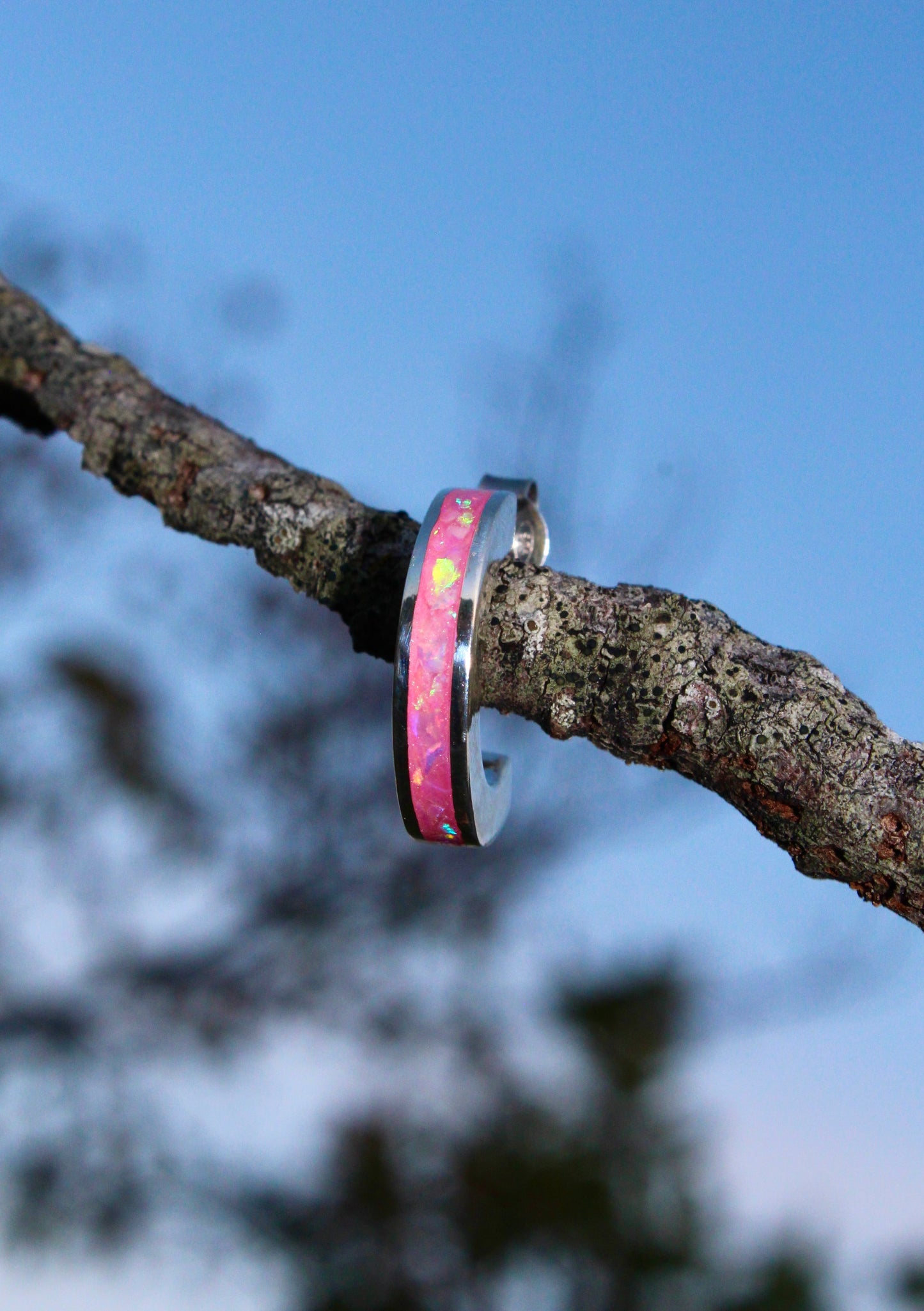 Opal earrings "Royal Pink"