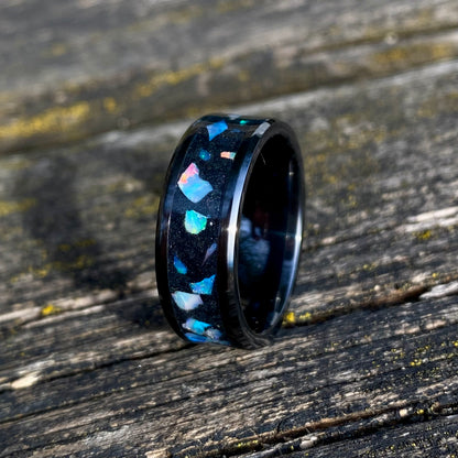 Anello di Ceramica ed Opale naturale