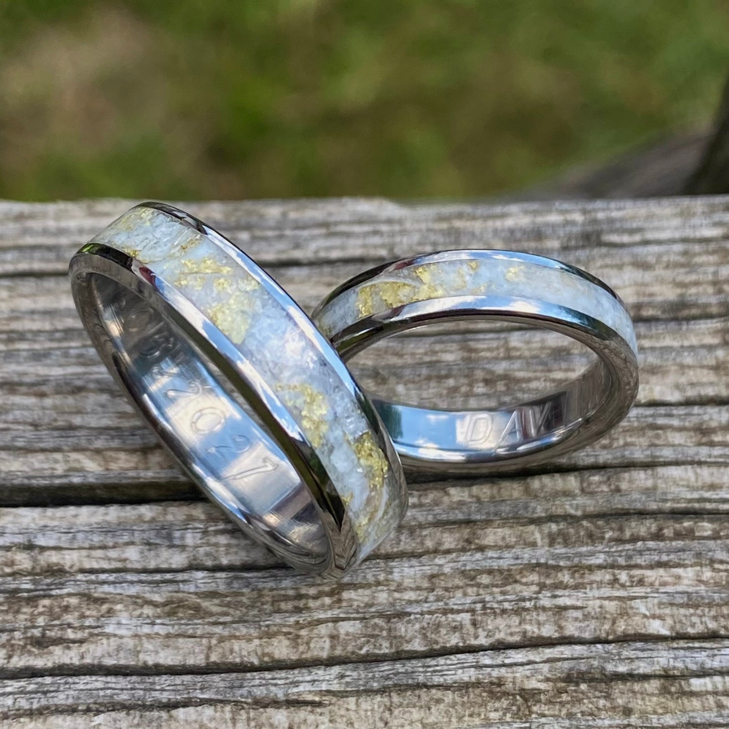 Anello di Titanio, Celestina, Conchiglia e Foglia d’Oro