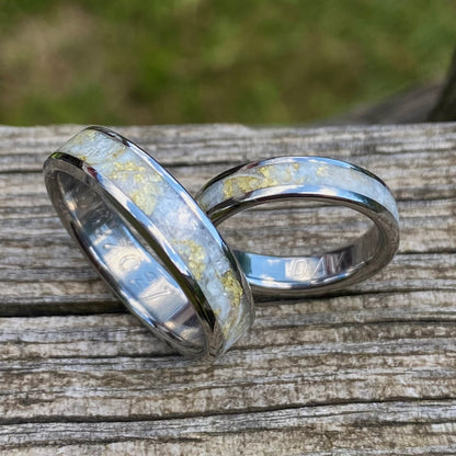 Anello di Titanio, Celestina, Conchiglia e Foglia d’Oro