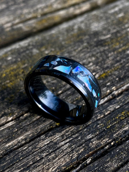 Anello di Ceramica ed Opale naturale