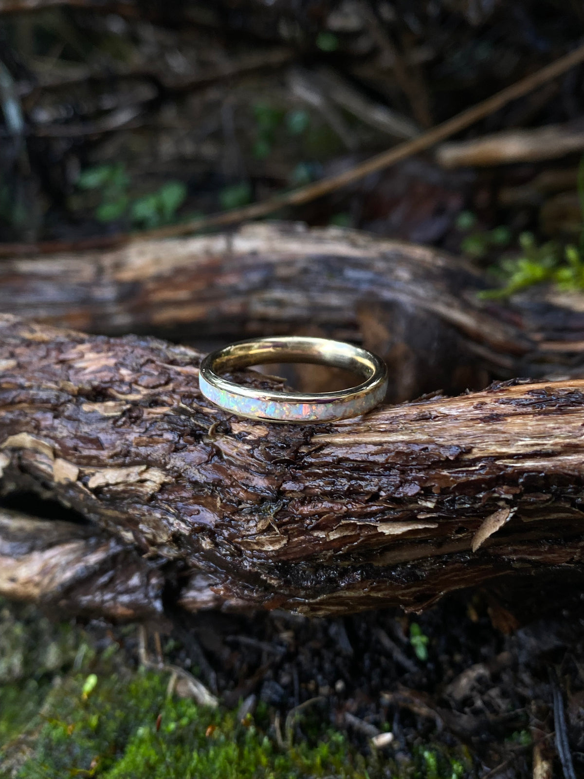 Anello di Opale “Pearl White”