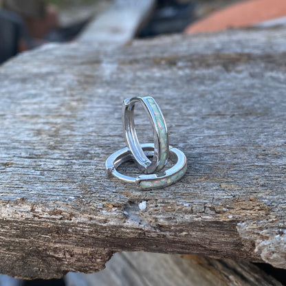 Orecchini di opale "Pearl White" / medium