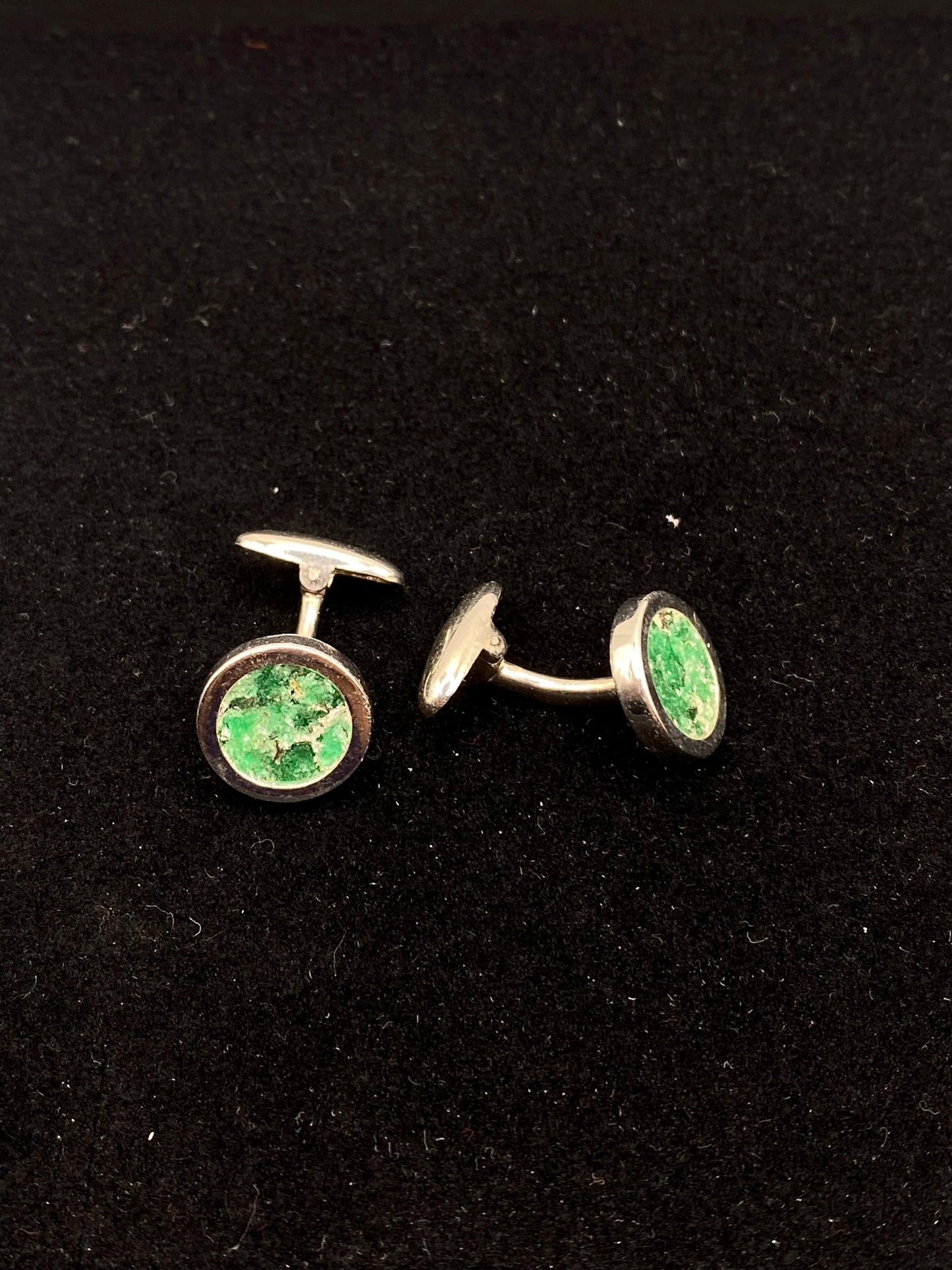 Gemelli di Argento 925 e Giada Verde