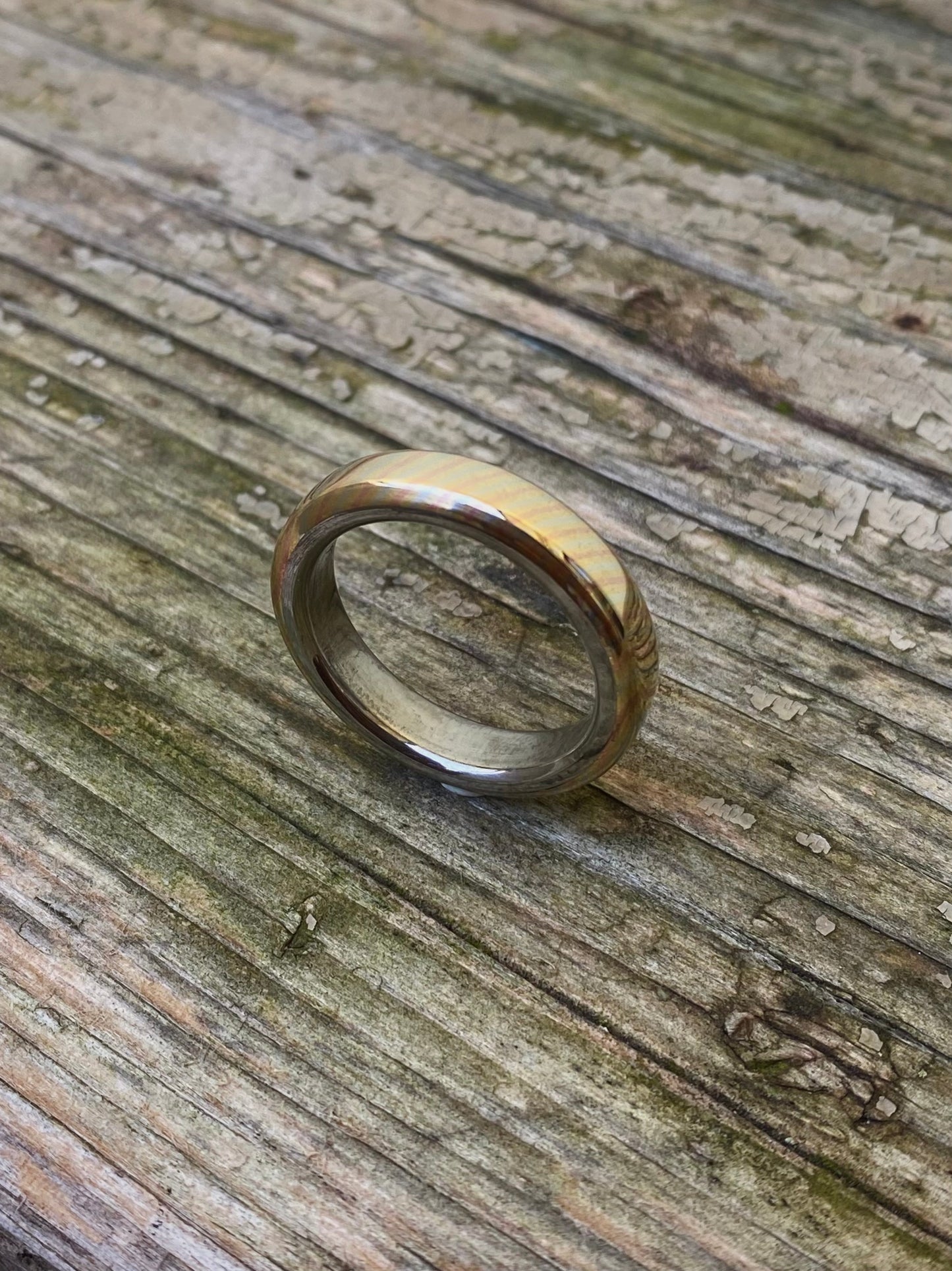 Anello di Mokume Gane e Titanio