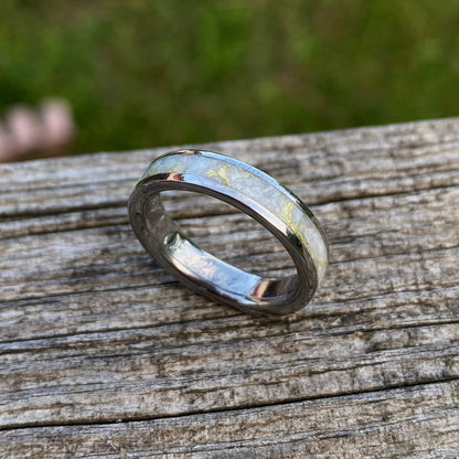 Anello di Titanio, Celestina, Conchiglia e Foglia d’Oro