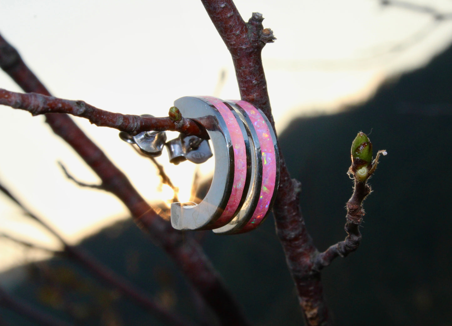 Opal earrings "Royal Pink"