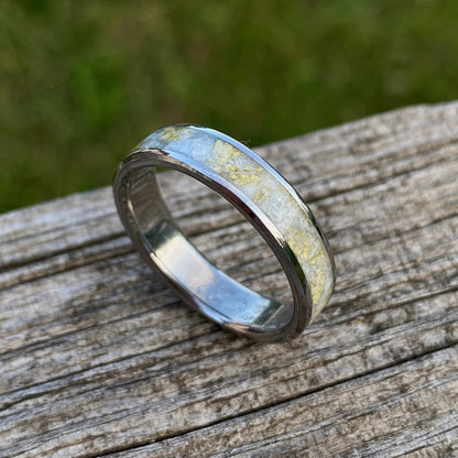 Anello di Titanio, Celestina, Conchiglia e Foglia d’Oro