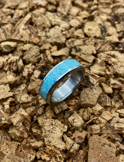 Turquoise and Opal Ring