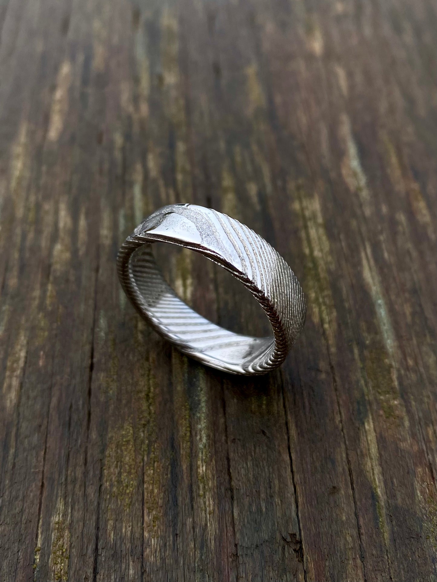 Anello di Acciaio Damasco Inossidabile