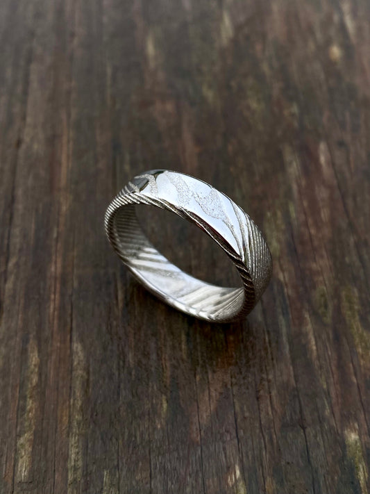 Anello di Acciaio Damasco Inossidabile