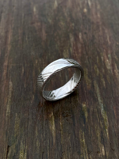 Anello di Acciaio Damasco Inossidabile