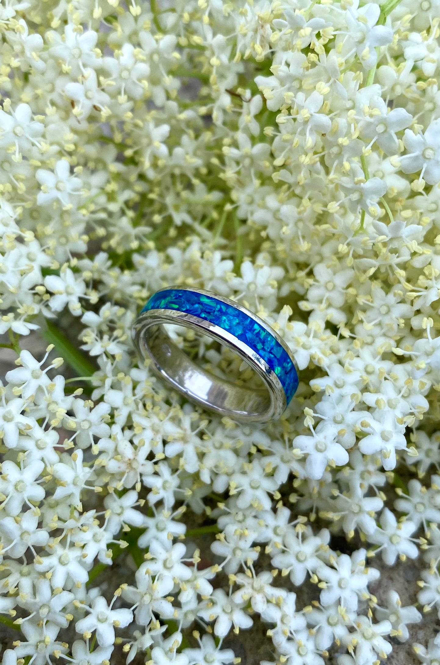 Opal Ring "Peacock Blue"