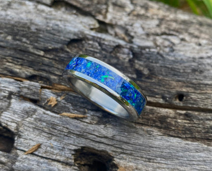 Lapis Lazuli, Opal and Titanium Ring