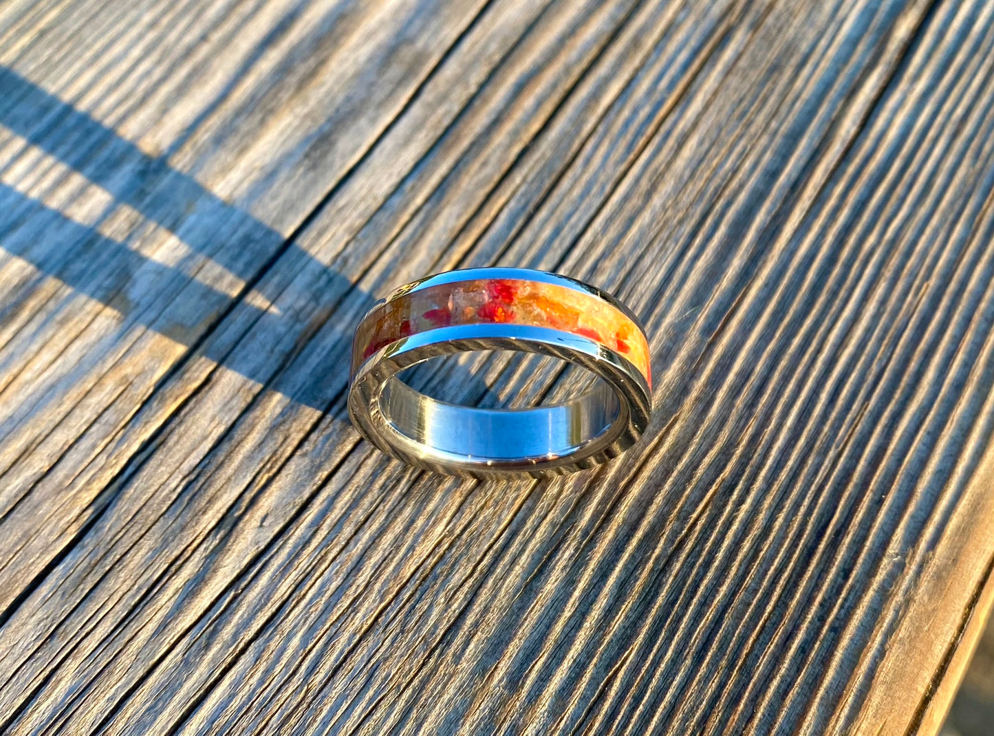 Ring of Opal, Yellow Jade and Carnelian