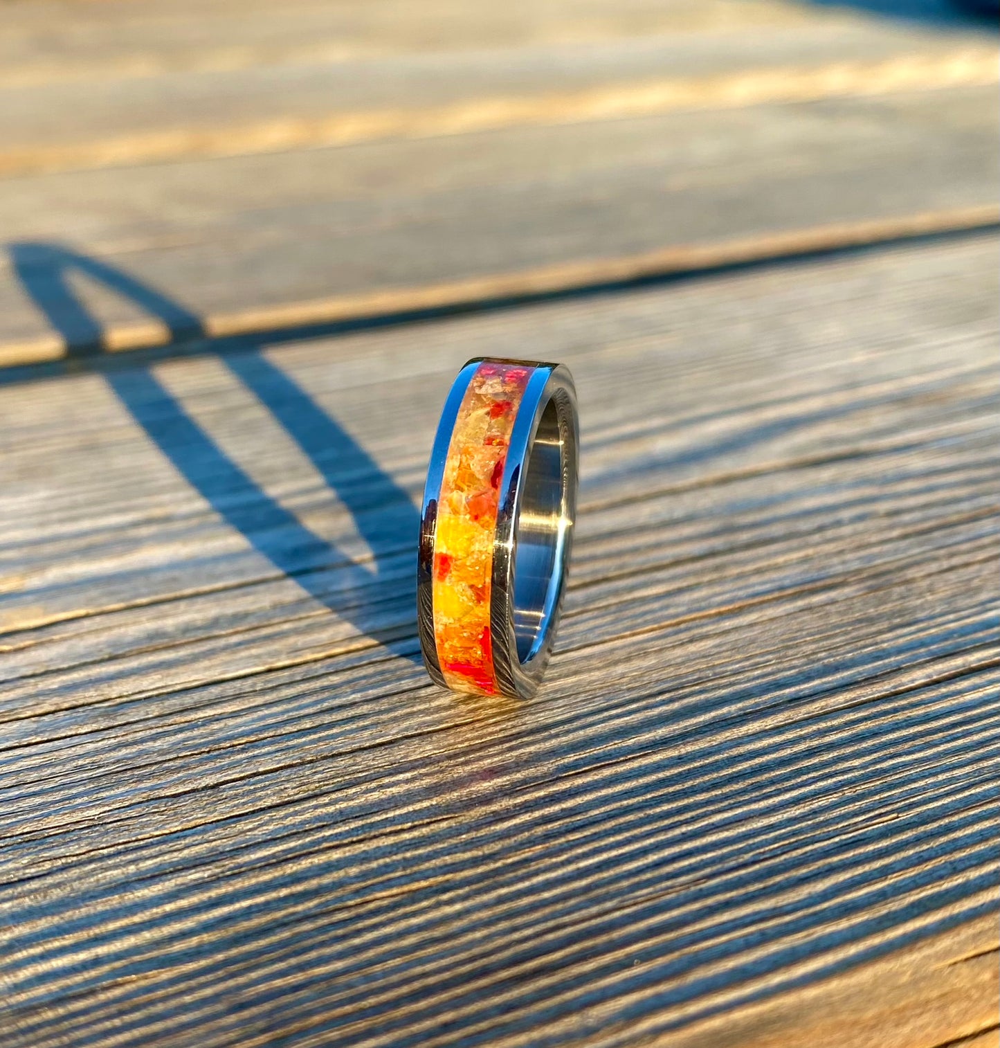 Ring of Opal, Yellow Jade and Carnelian