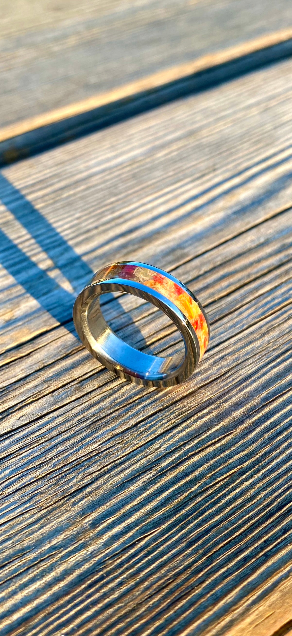 Ring of Opal, Yellow Jade and Carnelian