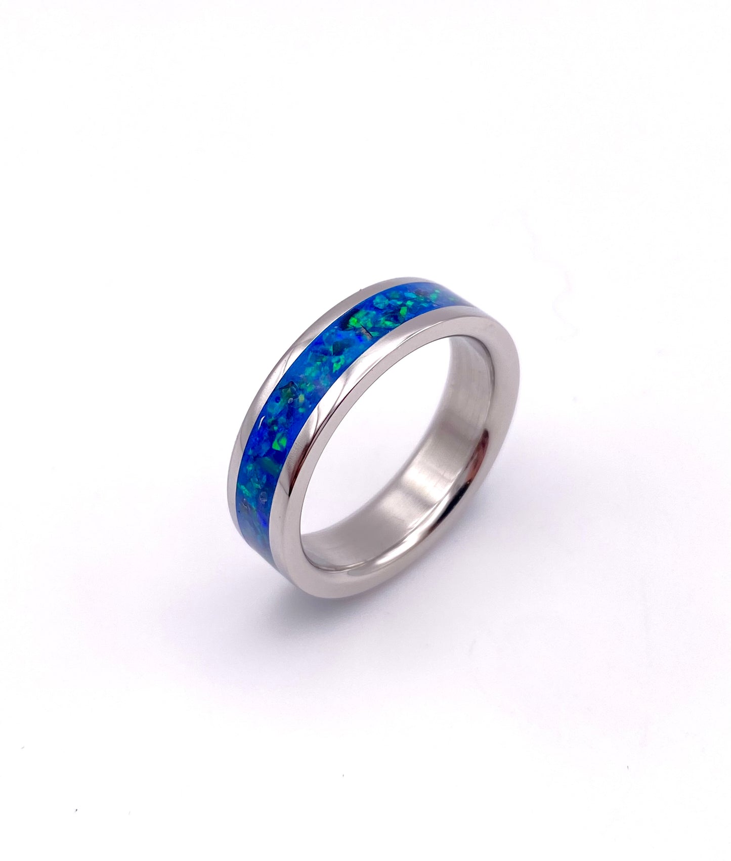 Anello di Opale "Peacock Blue"