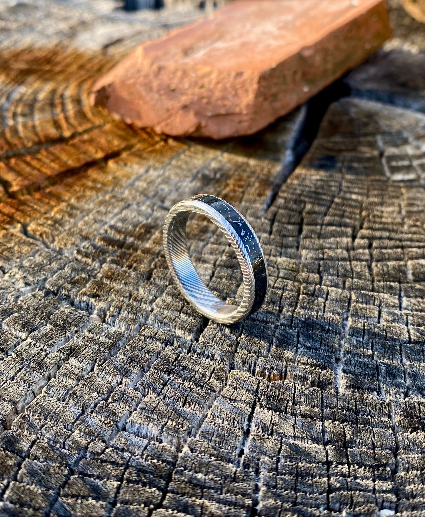 Damascus Steel and Meteorite Ring