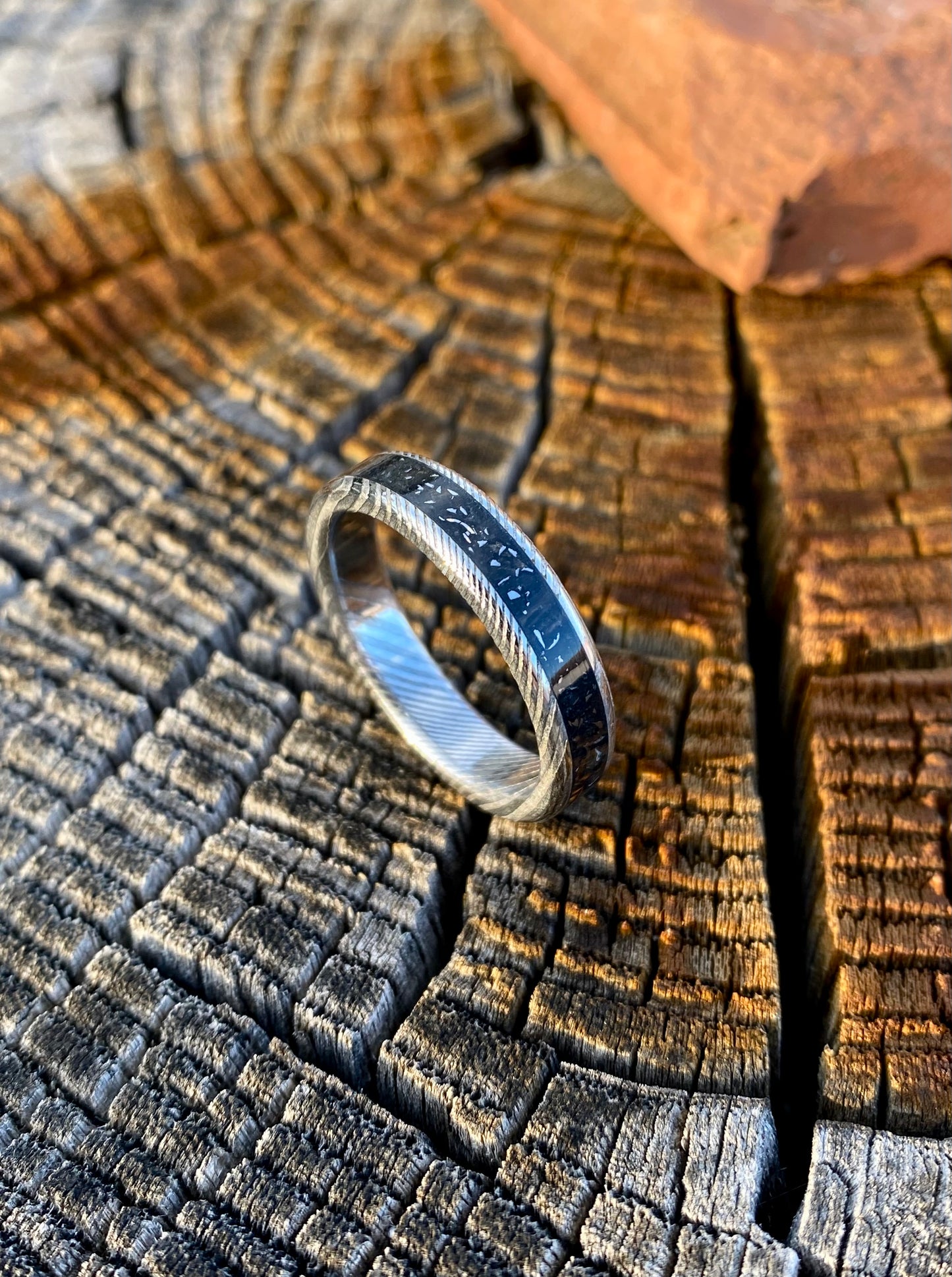 Damascus Steel and Meteorite Ring