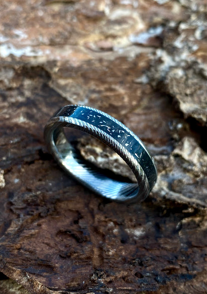 Damascus Steel and Meteorite Ring