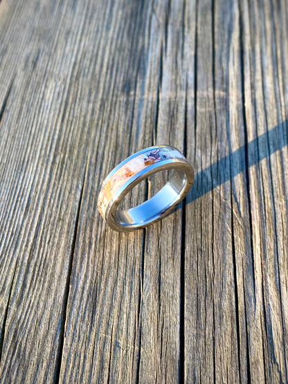 Opal, Carnelian, Shell and Copper ring