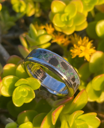 Ring of Malachite, Lapis Lazuli and Icelandic Black Sand (Reynifsjara)